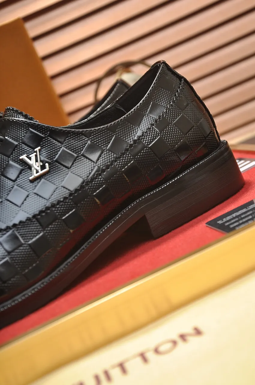 Men's shoes💰460💶【LOUIS VUITTON】(sheepskin lining) new cowhide LV formal shoes🎩🎩❗️🆘made one to one at the counter🎩original quality, imported cowhide upper➕full sheepskin lining➕original rubber outsole, {high quality visible}👣Size: 38-45 (45 custom-made)